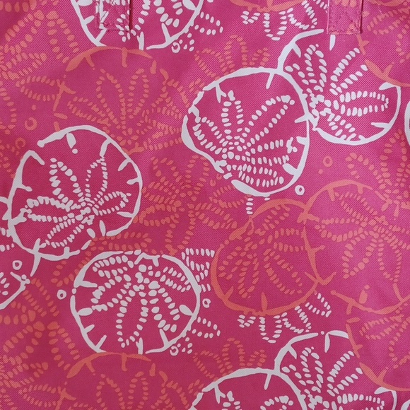 Lilly Pulitzer for Estee Lauder Pink/Orange Sand Dollar Design Print Tote - Picture 5 of 7